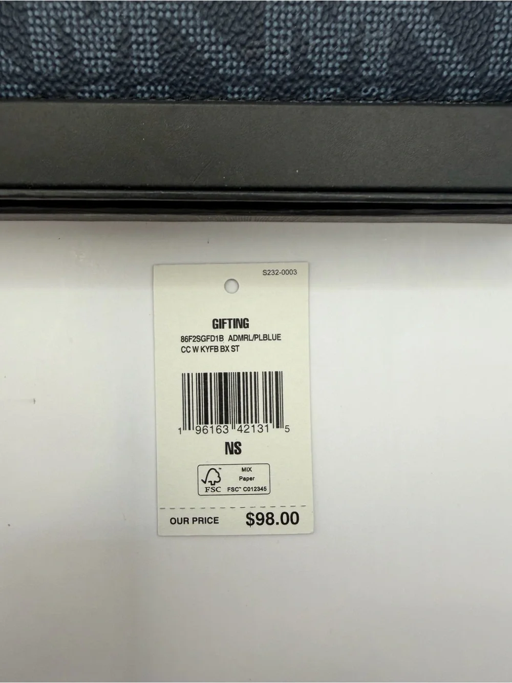 Michael Kors Credit Card Wallet + Key Fob 86F2SGFD1B $98 - New Admrl/PlBlue